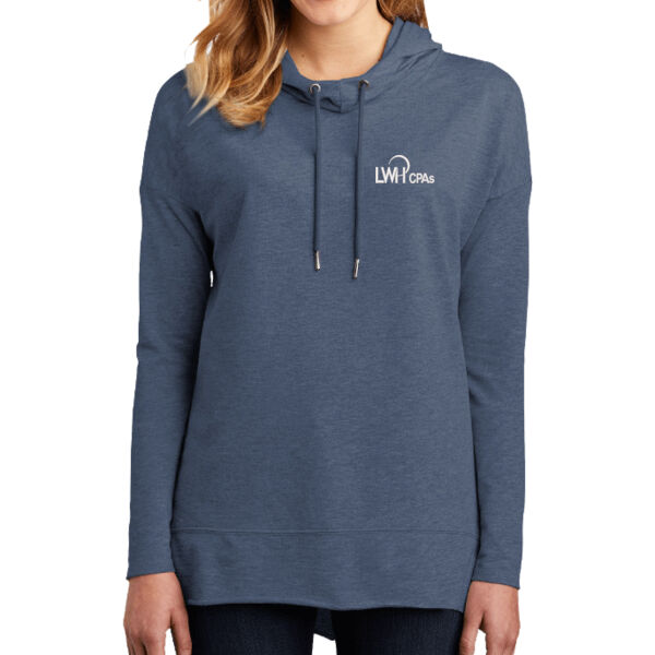 LWH White Logo Embordered on a District ® - Women's Featherweight French Terry Hoodie Thumbnail