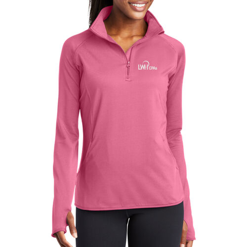 LWH White Logo Embordered on a Sport-Tek® - Women's Sport Wick ® Stretch 1/4 Zip Pullover Thumbnail