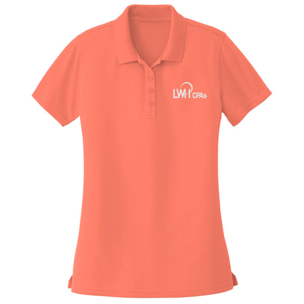 LWH White Logo Embordered on a Port Authority® - Women's Dry Zone ® UV Micro Mesh Polo Thumbnail